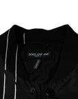 Dolce & Gabbana Black Polka Dot Stripe Nylon Bomber Jacket