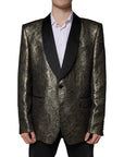 Dolce & Gabbana Gold SICILIA Jacquard Single Breasted Coat Blazer