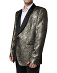 Dolce & Gabbana Gold SICILIA Jacquard Single Breasted Coat Blazer