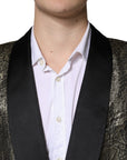 Dolce & Gabbana Gold SICILIA Jacquard Single Breasted Coat Blazer