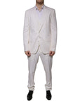 Dolce & Gabbana White Wool Silk 3 Piece SlimFit Formal Suit