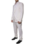 Dolce & Gabbana White Wool Silk 3 Piece SlimFit Formal Suit
