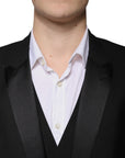 Dolce & Gabbana Black Wool 3 Piece Slim Fit Formal Suit