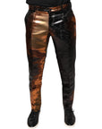 Dolce & Gabbana Multicolor Jacquard Skinny Men Pants