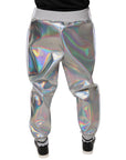 Dolce & Gabbana Silver Iridescent Men Jogger Sweatpants Pants
