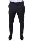 Dolce & Gabbana Black Cotton Wool Formal Dress Pants