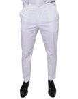 Dolce & Gabbana White Cotton Skinny Dress Pants