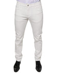 Dolce & Gabbana White Cotton Skinny Slim Men Denim Jeans