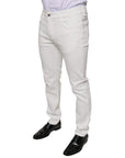 Dolce & Gabbana White Cotton Skinny Slim Men Denim Jeans