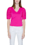 Morgan De Toi Pink Cotton Tops & T-Shirt