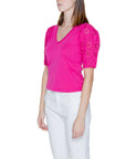 Morgan De Toi Pink Cotton Tops & T-Shirt