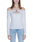 Tommy Hilfiger Jeans White Sustainable Viscose Tops & T-Shirt