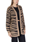 Jacqueline De Yong Brown Nylon Cardigan