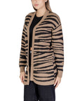 Jacqueline De Yong Brown Nylon Cardigan