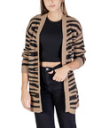 Jacqueline De Yong Brown Nylon Cardigan