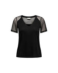 Jacqueline De Yong Black Cotton Tops & T-Shirt