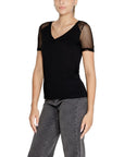 Jacqueline De Yong Black Cotton Tops & T-Shirt