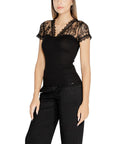 Morgan De Toi Black Recycled Polyester Tops & T-Shirt