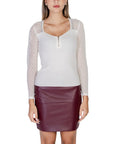 Morgan De Toi Cream Viscose Tops & T-Shirt