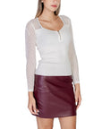 Morgan De Toi Cream Viscose Tops & T-Shirt