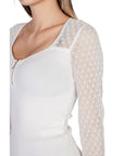 Morgan De Toi Cream Viscose Tops & T-Shirt