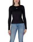 Tommy Hilfiger Jeans Black Cotton Rigenerato Tops & T-Shirt