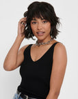 Jacqueline De Yong Black Viscose Tops & T-Shirt