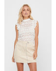 Jacqueline De Yong Cream Polyester Tops & T-Shirt