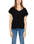Jacqueline De Yong Black Viscose Tops & T-Shirt