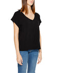 Jacqueline De Yong Black Viscose Tops & T-Shirt
