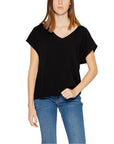 Jacqueline De Yong Black Viscose Tops & T-Shirt