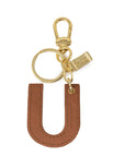 Alviero Martini Prima Classe Beige Leather Keychain