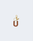 Alviero Martini Prima Classe Beige Leather Keychain
