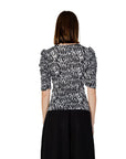 Morgan De Toi Black Polyester Tops & T-Shirt