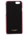 Dolce & Gabbana Chic Pink Leather Heart-Embellished Phone Cover