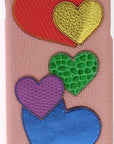 Dolce & Gabbana Chic Pink Leather Heart-Embellished Phone Cover
