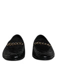 Dolce & Gabbana Black Exotic Leather Loafers Men Dress Shoes