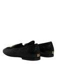 Dolce & Gabbana Black Exotic Leather Loafers Men Dress Shoes