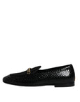 Dolce & Gabbana Black Exotic Leather Loafers Men Dress Shoes