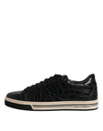 Dolce & Gabbana Black Leather Low Top Men Sneakers Shoes