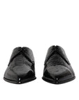 Dolce & Gabbana Black Exotic Leather Mens Derby Formal Shoes