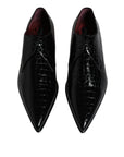 Dolce & Gabbana Black Exotic Leather Mens Derby Formal Shoes