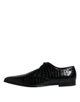 Dolce & Gabbana Black Exotic Leather Mens Derby Formal Shoes