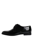 Dolce & Gabbana Black Patent Leather Derby Formal Dress Shoes