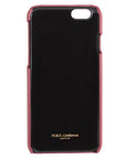 Dolce & Gabbana Chic Pink Leather Crystal iPhone Case