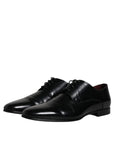 Dolce & Gabbana Black Leather Lace Up Men Derby Formal Shoes