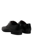 Dolce & Gabbana Black Leather Lace Up Men Derby Formal Shoes