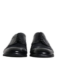 Dolce & Gabbana Blue Leather Derby Wingtip Formal Shoes