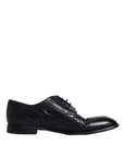 Dolce & Gabbana Blue Leather Derby Wingtip Formal Shoes