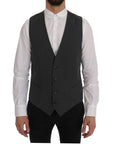 Dolce & Gabbana Elegant Striped Gray Waistcoat Vest